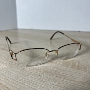 Tura Mod.123 BRN 20K HGE Eyeglasses Half Rim Brown Gold Frames 51-16-130